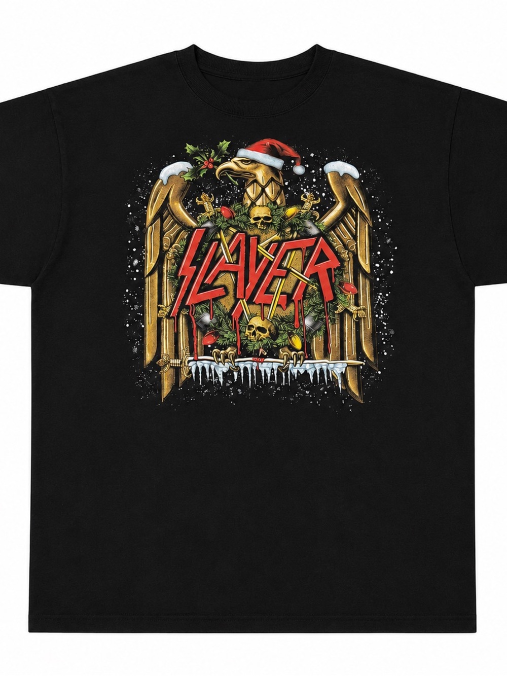 SLAYER Christmas Graphic Band Tee Black XL Approx